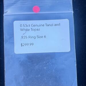 0.53ct Genuine Tanzi and White Topaz Ring